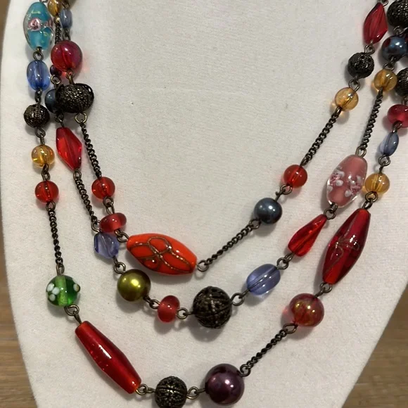 Murano glass bead necklace. - Picture 2 of 3